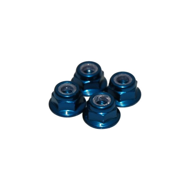 M4 Nyloc Wheel Nut - Blue Alloy (pk4)