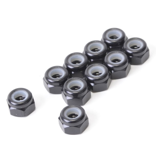 SPEED PACK - M3 Alloy Nyloc Nuts - Black - pk10